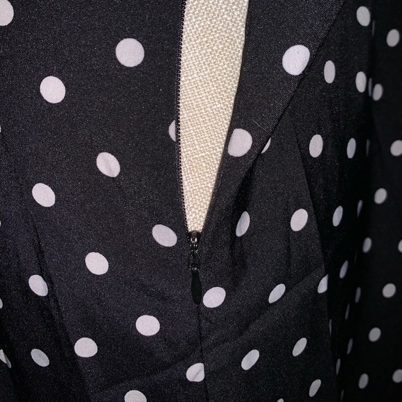 Polka Dot Black Dress - Picture 3 of 4